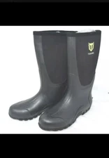 Tidewe Mens Neoprene Rain Boots Size 13 Black Steel Shank Boots