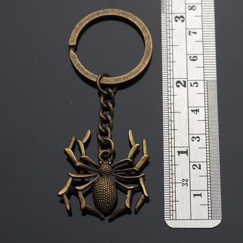 Spider Keychain Classic Style Halloween Bronze Charm Key Chain Gift - Picture 2 of 6