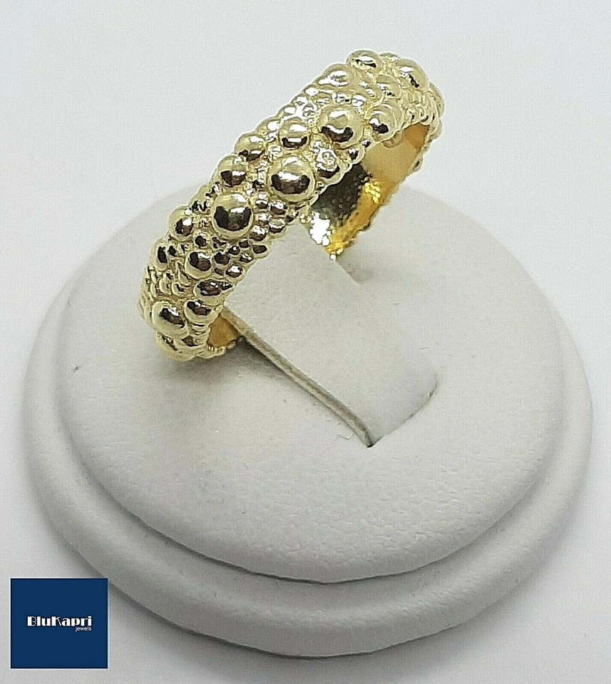 Anello rosario fede argento 925 oro giallo fascia perlinata fedina - Immagine 4 di 4
