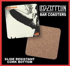 Led Zeppelin Bar Coasters & Shot Glass Collection