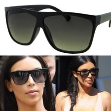 Oversized Large XL Big Sunglasses Kim Square Flat Dark Celebrity Womens Black L