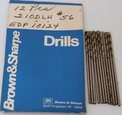 #56 Left Hand Jobber Length Drill Bit 118° High Speed .0465'' B&S 12 Pack