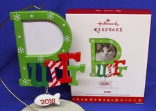 Hallmark Photo Holder Ornament Purr 2016 Kitty Cat Kitten Fish Picture Frame NIB