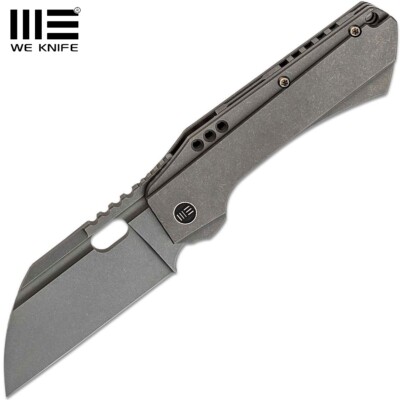 WE Roxi 3 Front Flipper S35VN Stonewashed Blade Gray Titanium Handles 19072-1