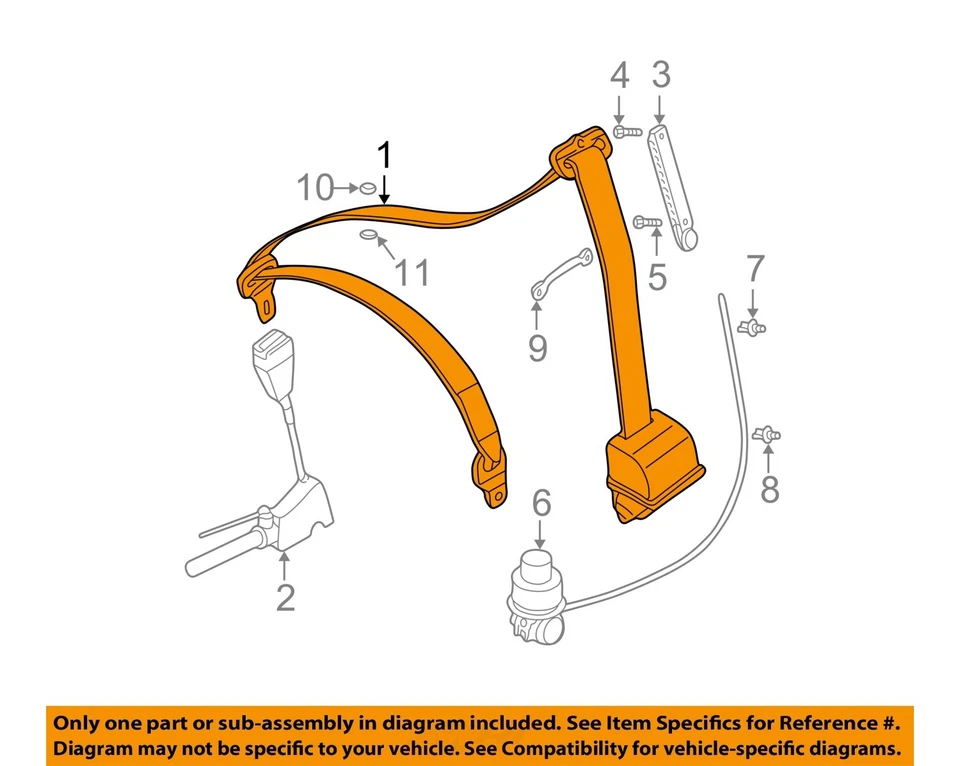 Used Front Right Seat Belt Front fits: 2002 Bmw 530I bucket passenger retractor - Image 3 of 4