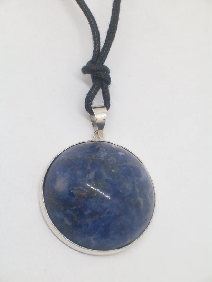 Ciondolo in ARGENTO 925 con SODALITE blu naturale - pendente Pietra Dura - - Immagine 4 di 4