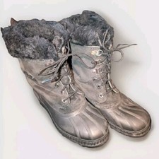 Vintage Sorel Kaufman Suede/Sherpa Lined Inner Winter Boots Youth Size 5/Wmns 7