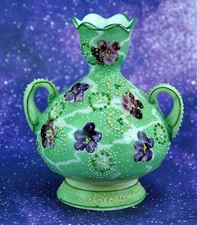 Antique Mariage Floral Vase with Two Handles not marked.   (BI#MK/210212)