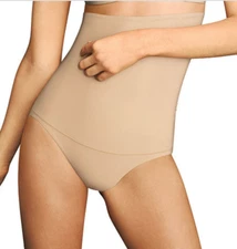 Maidenform Women Flexees Firm Control High Waist Brief Panty Beige Size XL