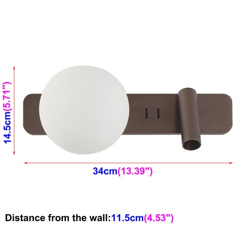 COB LED Luxury Bedside Wall Lamp Fixture E14 Bulb Reading Light Switch Spotlight - Picture 29 of 31