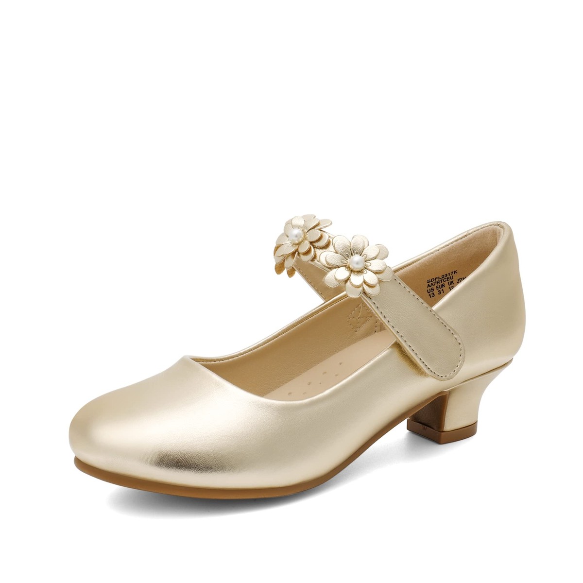 DREAM PAIRS Bloemenmeisje jurk schoenen voor bruiloft,Size 36,Ivoor/Pu
