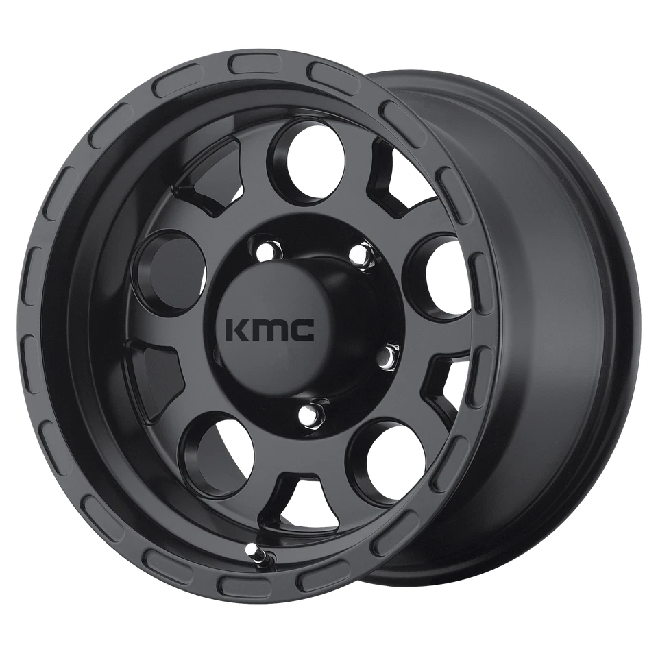 Llantas negras de 16 pulgadas KMC Enduro KM522 16x8 FTS: Ford E150 E250 8x6,5 orejetas Foto 3 de 4