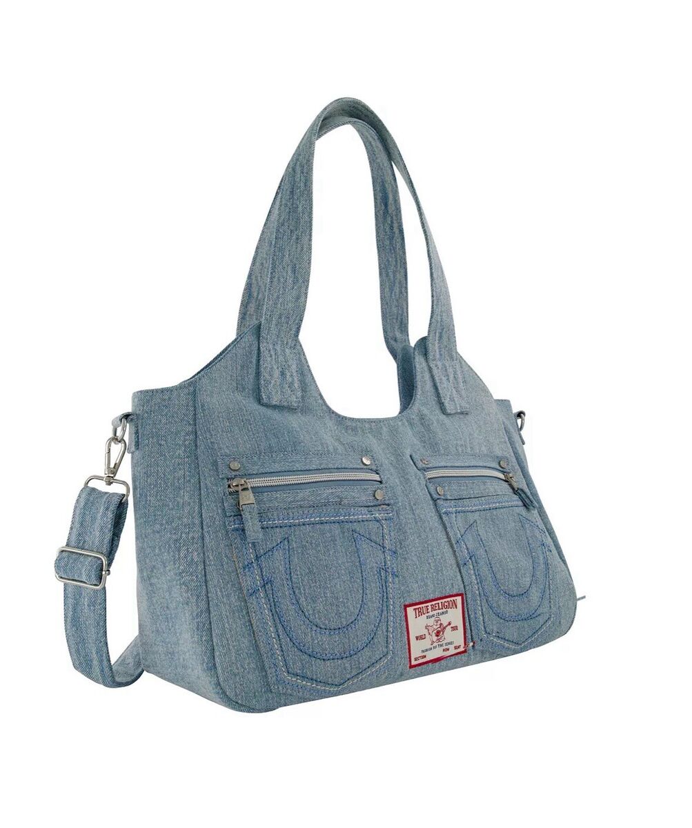 TRUE RELIGION Denim Pocket Horseshoe Logo Shoulder Crossbody TRUE RELIGION Denim Pocket Horseshoe Logo Shoulder Crossbody