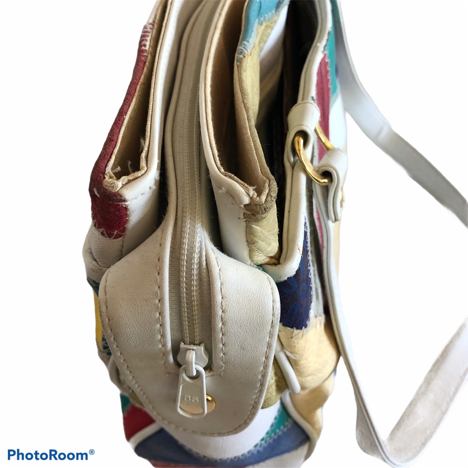 Patchwork Leather Handbag MultiColors Multi Leath… - image 6