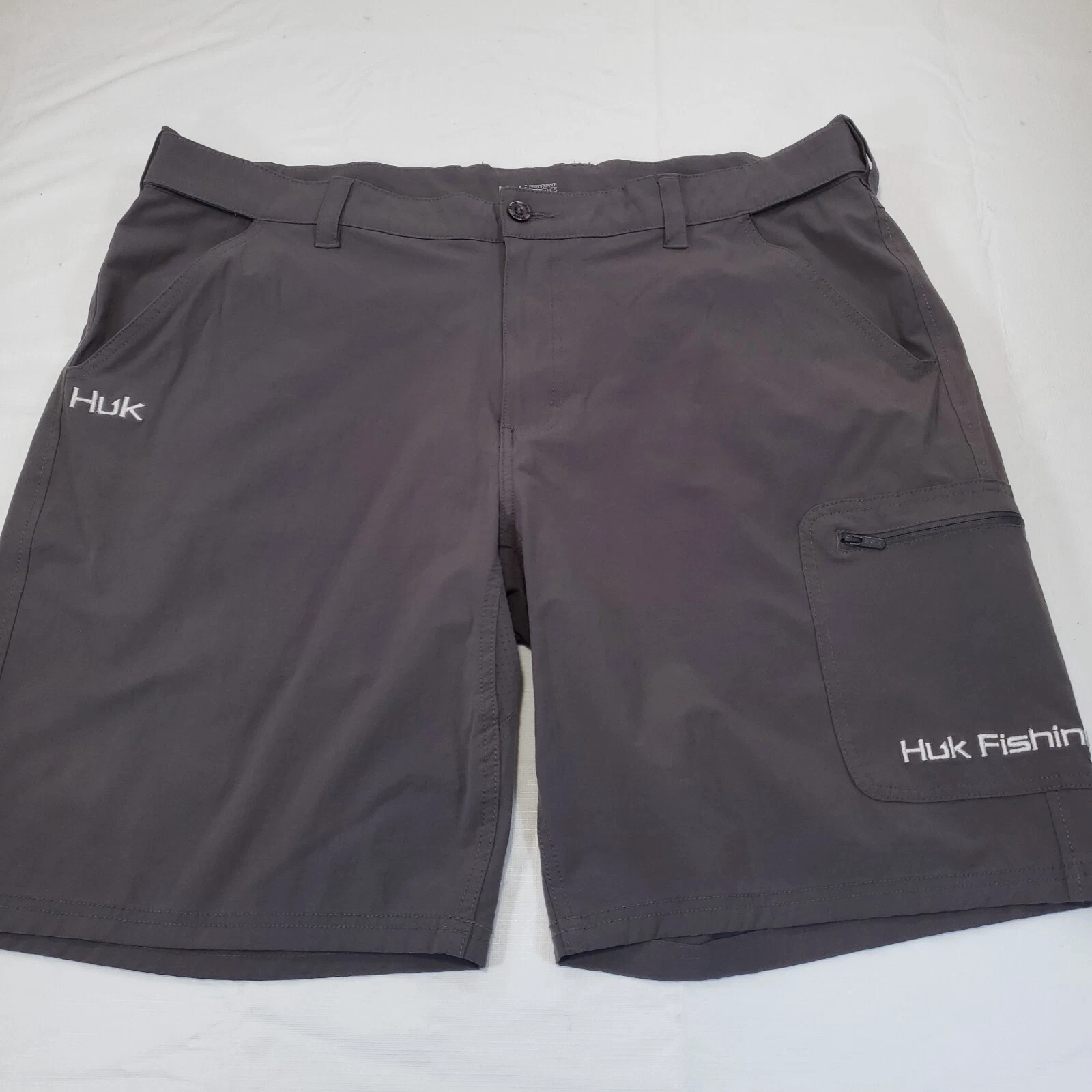 Huk Men's Shorts 3XL Gray Fishing Performance Next Level H2000011 Adjustable