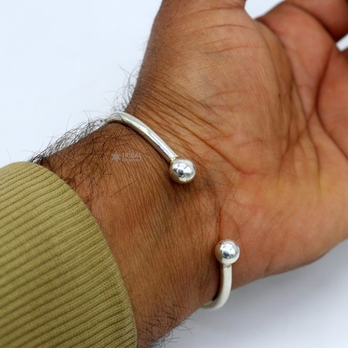 925 Sterling silver / Silver cuff kadaa / Mens Silver Banglef/solid cuff kada212 - Picture 7 of 7