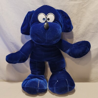Toy Network Plush Blue Dog 2004 Velvety Dark Blue 13