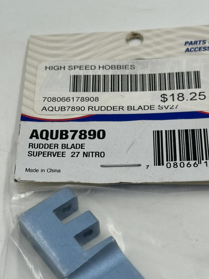Vintage RC Boat AQUB7890 AquaCraft Rudder Blade SuperVee 27 Nitro Old Stock NIB - Image 2 of 3