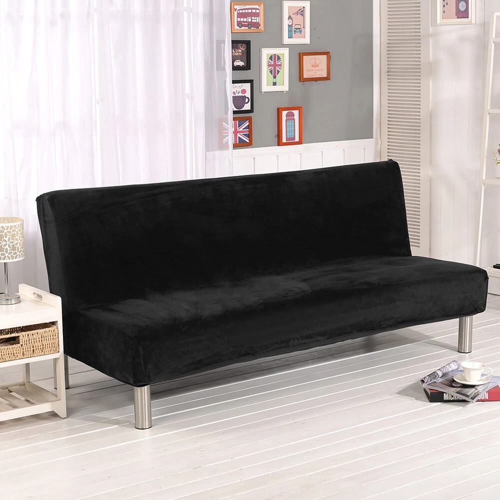 Velvet cheap armless sofa
