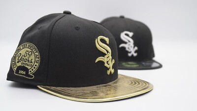 2x MLB Chicago White Sox New Era 59fifty Snapback Mütze Gr. 7 1/2 Gold limitiert