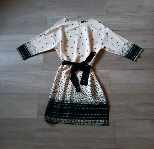 M&S Cream Black & Green Floral Tunic Dress Occasion Holiday Smart NWOT UK12 - Picture 19 of 19