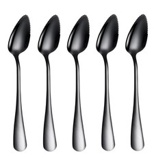 5 PCS Grapefruit Spoons, Stainless Steel Grapefruit Spoon Utensil Set, Serrated