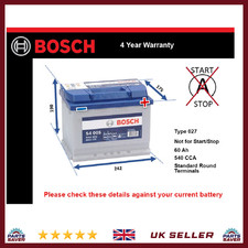 Battery fits PEUGEOT 2008 RCZ 207 3008 5008 205 BIPPER 1007 Bosch 027