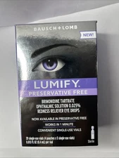 Lumify Preservative-Free Redness Reliever Eye Drops 20 Single-Use Vials Ex 12/26