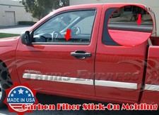 Fit2004-2012 Chevy Colorado Ext Cab Window Sill Trim Carbon Fiber Black 2pc