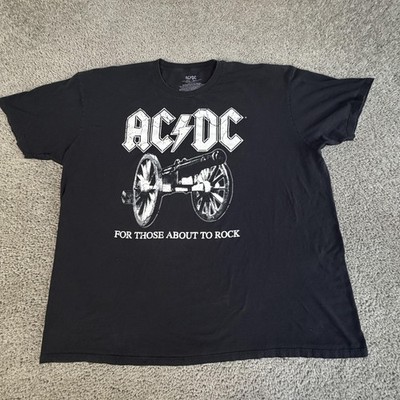 AC/DC Shirt Mens 3XL Black For Those About To Rock Graphic Cotton Tagless