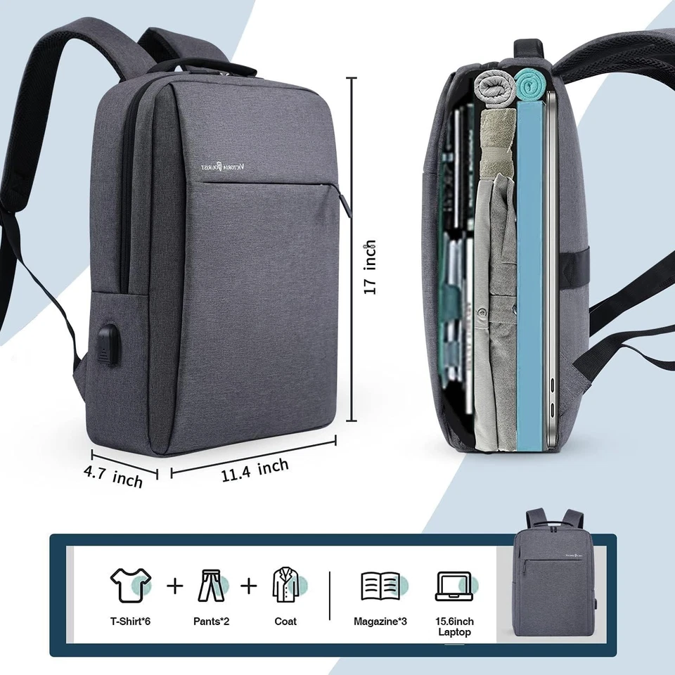 Versátil mochila de viaje para computadora portátil de 15,6 pulgadas - regalo funcional y elegante para todos Foto 4 de 4