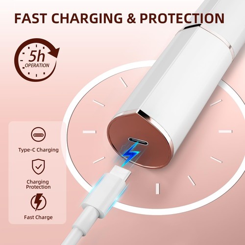 Facial Hair Removal for Women, Portable Lady Shaver, Rechargeable White - Picture 4 of 8