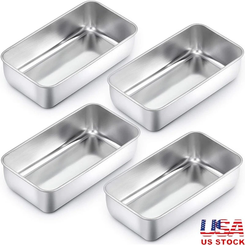 Stainless Steel Loaf Pan Set 4 Pcs Non Toxic Baking Dish Oven Safe Easy Clean US
Opens in a new wind