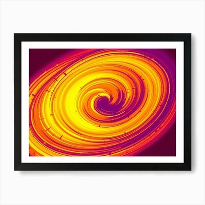 Flux Schnell gelb orange Farbverlauf gerahmt Wandbild Poster Leinwanddruck Bild