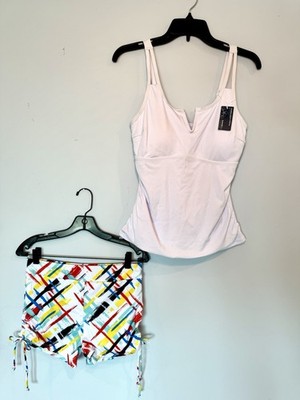 Summer Mae Tankini Bathing Suit Ruched Two Piece Tummy Control Medium