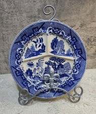 Vintage House of Blue Willow Divided Grill Plate Japan 10 3/8" No Chips