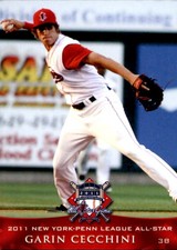 2011 New York-Penn League All-Stars American #2 Garin Cecchini Sulphur Louisiana
