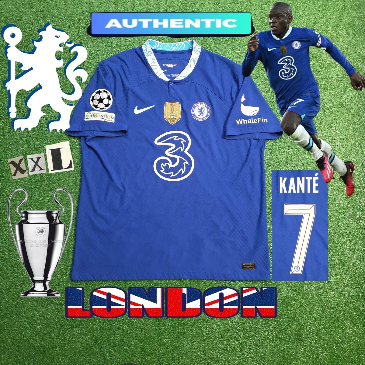Nike Chelsea FC N'Golo Kante 2022/2023 Authentic Home Blue Jersey