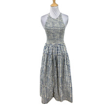 Madewell Dress Womens XS Extra Small Shibori Halter Tiered Cross Back Flowy Midi