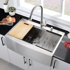 33" Farmhouse Apron Sink Single Bowl Kitchen Sink Stainless Steel Sink