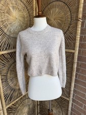 ARITZIA WILFRED Sweater XXS Crop Alpaca Wool Blend Oatmeal