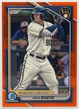 2024 Bowman Mike Boeve Chrome Prospects Orange /25 Brewers