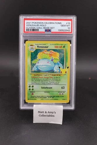 Venusaur 15/102 Celebrations: Classic Collection Holo Pokemon PSA 10