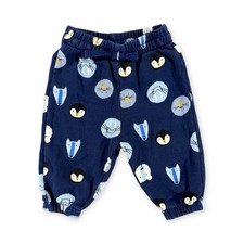 Hanna Andersson Cotton Fleece Jogger Pants Blue Animal Print 6-12M Elastic
