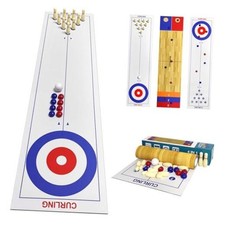 4-in-1 Tabletop Curling, Shuffleboard, Bowling  Cornhole Game - 47" 120x30cm 