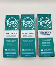 Tom's of Maine  Whitening + Deep Clean Toothpaste Peppermint  3 Packs 