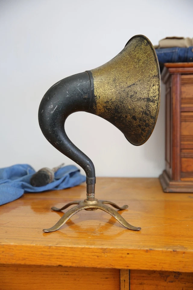 Altavoz de bocina MAGNAVOX de colección de los años 20 TELEGÁFONO base de hierro fundido piezas antiguas Foto 3 de 4