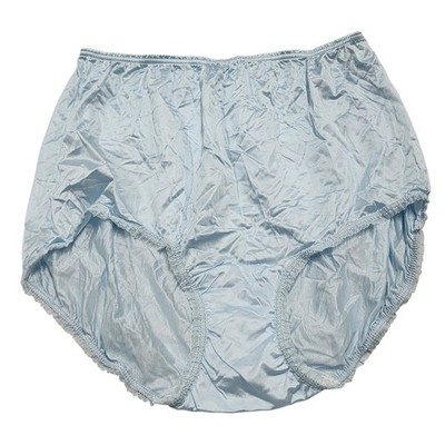 Adonna for JC Penney Womens Light Blue Nylon Lace Trim Full Brief Panties VTG 7