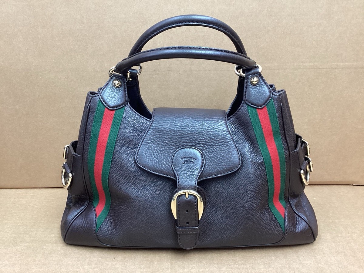 Gucci Heritage Medium Leather Shoulder Bag 17x10