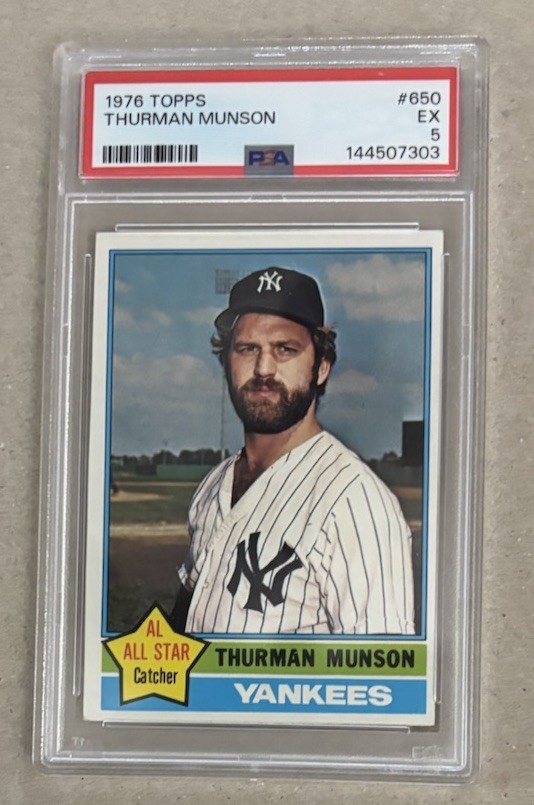 1976 TOPPS #650 THURMAN MUNSON PSA 5 EX